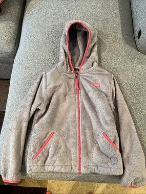 The North Face Gray Fleece Jacket with Pink Accents
